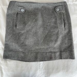J. Crew Charcoal Mini Skirt with Button Accents